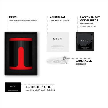 LELO F2S Ausdauertrainer: чоловічий мастурбатор з App, 14 режимів та AI, Teal/Red