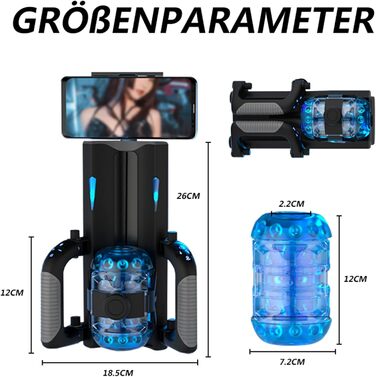 Електричний мастурбатор для чоловіків з подвійним руків'ям, 6-ступеневий, хід 1-12 см, сексуальна іграшка для чоловіків