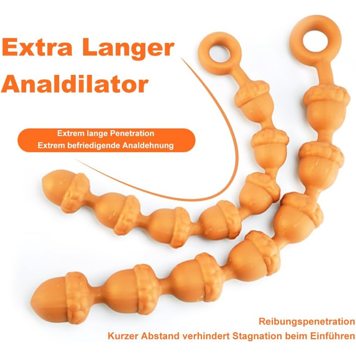 Анальні кульки з силікону NAIXBTY Extra Lang (7 кульок) з ланцюгом, анальні пробки, для чоловіків та жінок