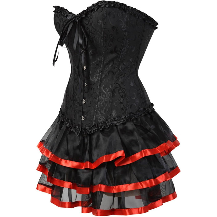 Корсетне плаття Moulin Rouge в готичному стилі з спідницею, корсет, розміри S-3XL (XL, 01 Водяний Мелянок)