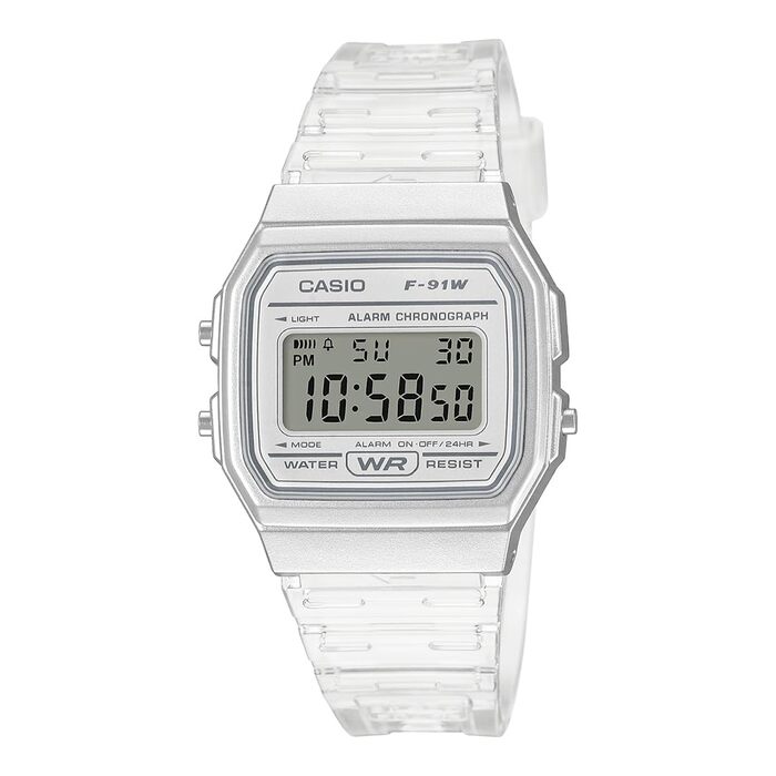 Цифровий унісекс годинник Casio Collection у прозорому корпусі