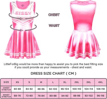 Комбінезон без рукавів з блискучого атласу LittleForBig для дорослих (рожевий, XXL)