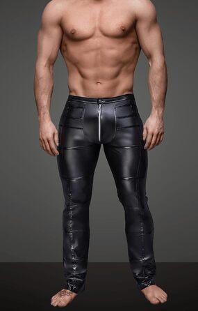 Боді з екошкіри для чоловіків Maeau, блискучий catsuit, леотард, комбінезон, клубний одяг, костюм, шкіряні шорти, мокра шкіра, жилет, для Хелловіну, косплей, чорний, розмір 3, 38