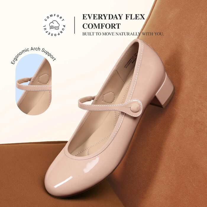 Жіночі туфлі Mary Jane DREAM PAIRS, бежевий колір (розмір 38 EU)