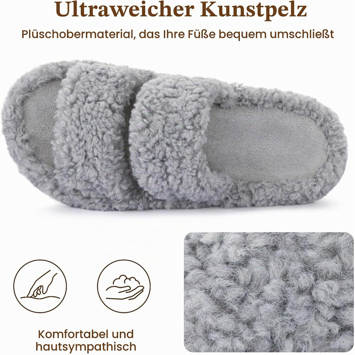 Жіночі м'які капці RockDove з ефектом пам'яті (Memory Foam), світло-сірі, розмір 38/39 EU
