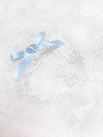 Шкарпетки-стрічки для нареченої LeJulyeekay, мереживо, набір шкарпеток-стрічок для жінок, аксесуар для вечірки (білий / блакитний)