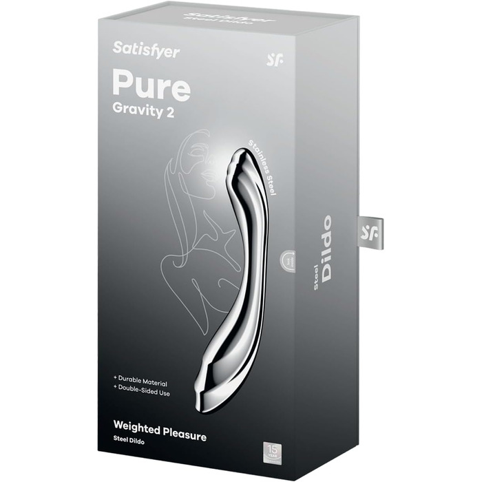 Satisfyer Pure Gravity 2: сталевий вібратор для жінок | Інтимна іграшка з хвилястою структурою | Ергономічний дизайн | Зміна температури (теплий/холодний) | Інструменти для жіночого здоров'я