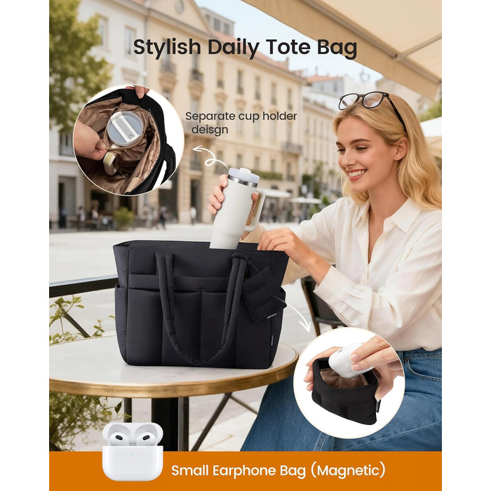 Жіноча сумка-шопер LOVEVOOK велика м'яка сумка Tote Bag для ноутбука 15.6