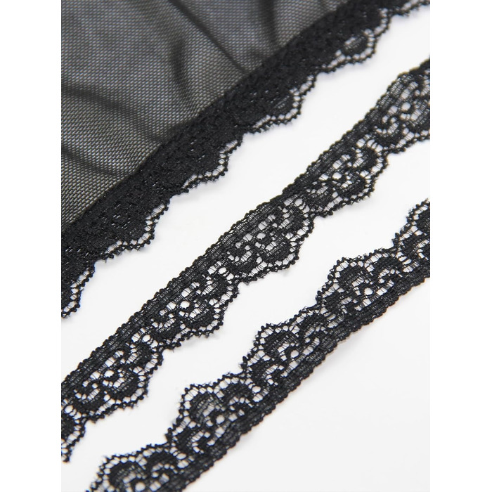 Маска для очей Quizzhe з мереживом - сексуальна маска для сну, косплей, Хелловін, Валентинка (чорна)