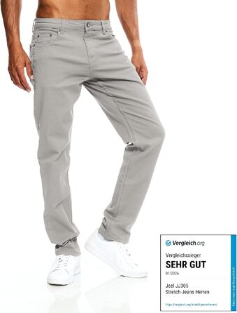 Чоловічі джинси JEEL Regular Fit, прямий крій, світло-сірі (розмір 34W / 38L)