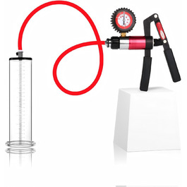 Насос для збільшення пеніса з манометром та регулювальними колесами. Ручний насос для чоловіків з металевим руків'ям, вакуумний насос для збільшення розміру пеніса (57 мм)