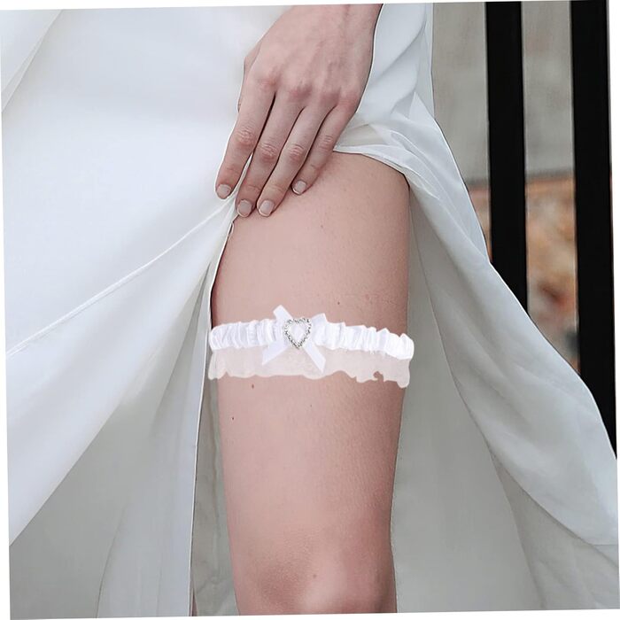 Набір мереживних стрічок для ніг (4 шт.) SHERCHPRY – аксесуари для весілля та урочистих подій, білі мереживні стрічки для ніг, 18x4 см