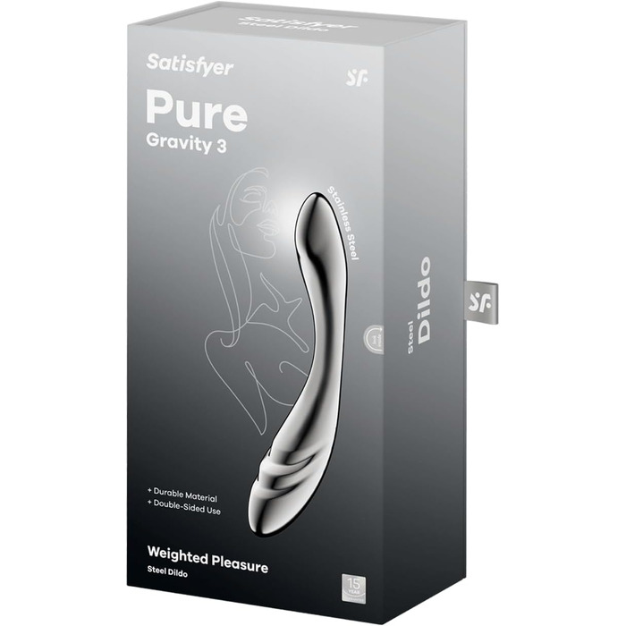 Satisfyer Pure Gravity 3 - сталевий дildo з великими рифленнями для жіночих задоволень | Інтимна іграшка для дорослих