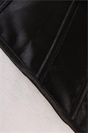 Корсет Daen Korsett для корекції фігури, повний бюст, топ-бюстгальтер, готичний, бурлеск, шнурівка, сатиновий чорний (S)