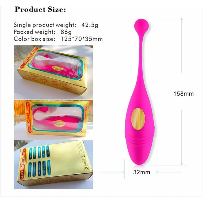 Силіконовий вібруючий яєчко-вібратор з дистанційним керуванням, з додатком, 9-рівнів вібрації, стимуляція G-точки та клітора, вібруючий анальний плагін, іграшка для дорослих для жінок та пар (червоний)