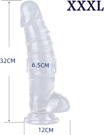 Анальний ділдо BDSMLOVE, прозорий, реалістичний, з присоскою, XXXL, для жінок та чоловіків
