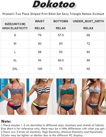 Бікіні Dokotoo Bandeau Push Up: роздільний купальник, комплект S-2XL (Чорний)