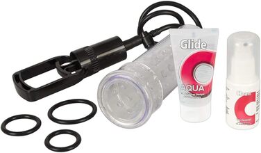 Насос для ерекції Orion - інтенсивний вакуумний насос для чоловіків, для тренування потенції, імітація орального сексу, перезаряджається, прозорий/чорний (6-piece set)