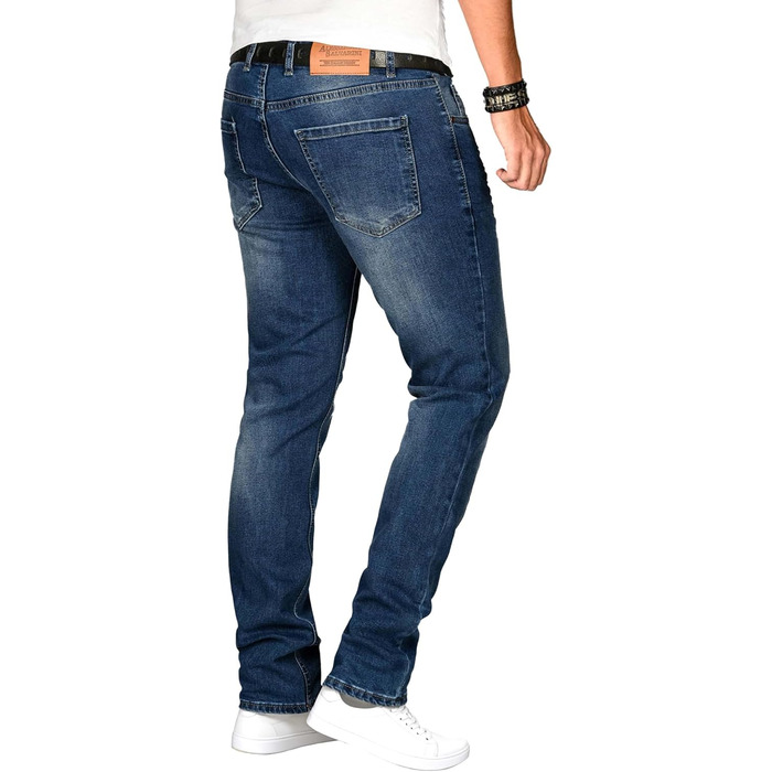 Чоловічі джинси Alessandro Salvarini Slim Fit з ефектом Washed, середньо-сині, стрейч (32W / 32L)