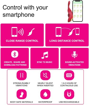 Вібратор з дистанційним керуванням та керуванням через додаток, 9 режимів вібрації, для жінок, кліторальний, сексуальна іграшка, тихий, потужний