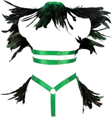 Жіночий корсет з пір'ям BBOHSS, набір аксесуарів у стилі готичний панк, для Burning Man, білий