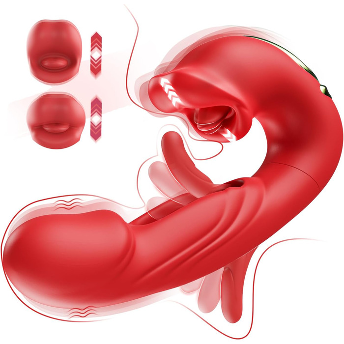 Вібратор для жінок з 10 режимами вібрації та стимуляцією клітора. Стимулятор клітора, 10 режимів, червоний