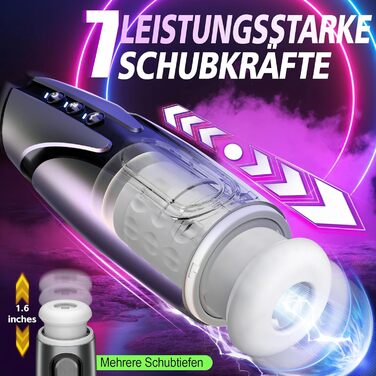 Електричний мастурбатор для чоловіків з 7 режимами вібрації та телескопічною функцією - секс-іграшка, вібратор для пеніса