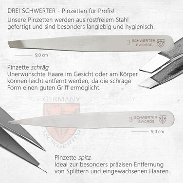 Професійний набір для манікюру чоловічий DREI SCHWERTER, 8 предметів у шкіряному чохлі, чорний (включаючи ножиці для бороди, кусачки, пінцет)