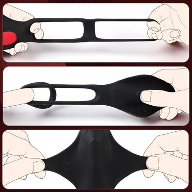 Пеніс-кільце Tagnaff з подвійною затримкою для пар: покращена стимуляція G-точки та клітора, 9 режимів, чорний