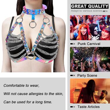 Жіночий шкіряний корсет-нагрудник PETMHS Punk Gothic з лазерним малюнком