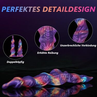 Анальний стимулятор з силікону Hmxseu Monster Doppeldildo - подвійний дildo, 34 см, для жінок, чоловіків, пар