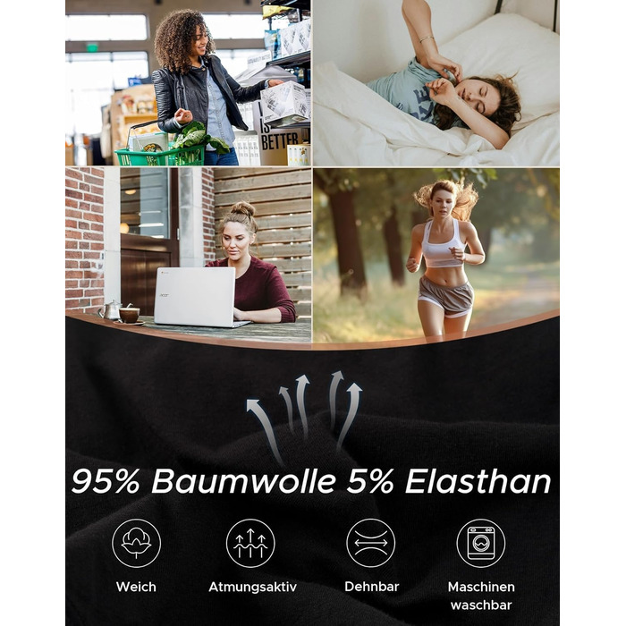 Сліпепи жіночі бавовняні INNERSY, комплект 6 шт, трусики-хіпстер, зручні, розмір M, темно-кольорові