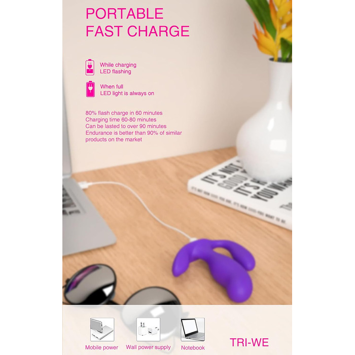 Вібратор-стимулятор для жінок 3-в-1 з 7 режимами та пультом керування, JFRong. Для клітора, G-точки та анусу. Масажер простати, тихий, для пар.