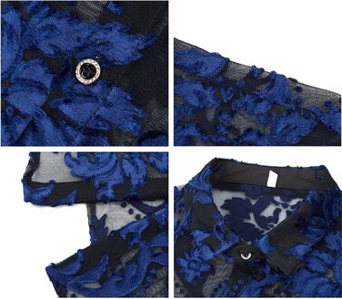 Чоловіча сорочка Sawmew, сітка, прозора, коротка, для клубів, мереживна, блакитна S