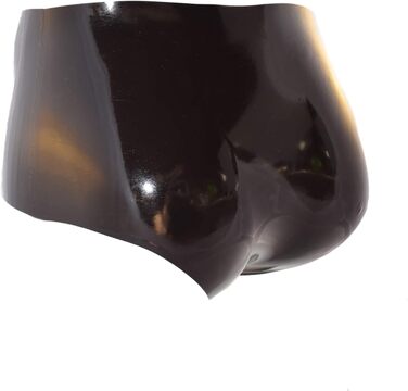 Латексний слип з пеніс-карманом Rubberfashion - коротка сексуальна латексна спідниця з презервативом для чоловіків, чорний, 0.4 мм, XL