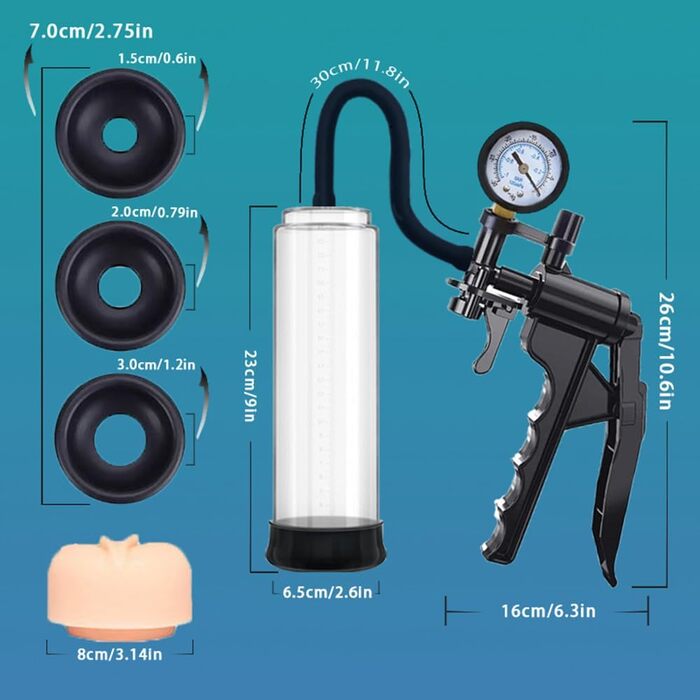 Насос для збільшення пеніса Veyjuns: вакуумний насос, екстендер для ерекції, допомога чоловікам (Set 1)