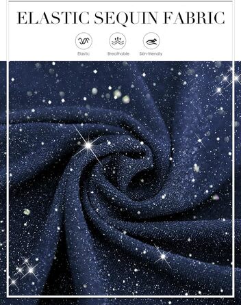 Сукня Bbonlinedress з паєтками: елегантна максі, довгий рукав, зимова, для вечірок та свят (S, темно-синій)