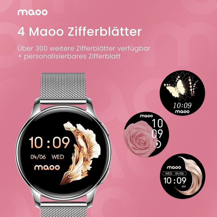 Смарт-годинник maoo Ventura для жінок з AMOLED-дисплеєм 1.32