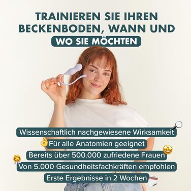 Perifit Care+ - тренажер Кегеля з додатком | Тренажер для м'язів тазу | Зміцнює м'язи тазу, покращує контроль сечовипускання та прискорює відновлення після пологів