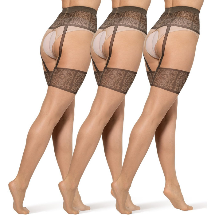 Шкарпетки-шкарпетки з візерунком BANANALU з відкритим кроком 20 Den XL Daino/Nero - 3 шт.