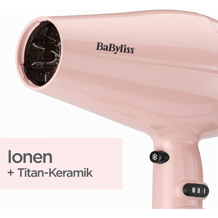 Фен для волосся BaByliss Rose Blush 5337PRE, 2200 Вт, з іонною технологією, 3 температурні та 2 швидкісні режими, рожевий