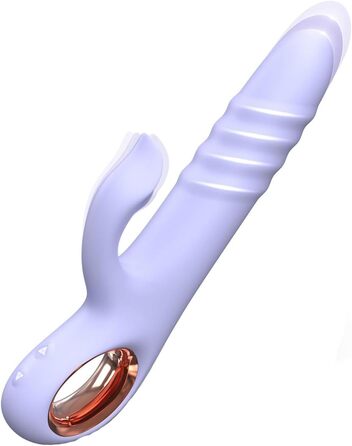 Вібратор JFRong 2-в-1: зайчик + ануса. Силіконовий вібратор з 10 режимами та функцією удару. Стимулятор G-точки та клітора для жінок (Рожевий/Блакитний)