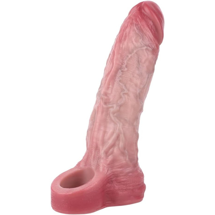 Реалістичний пеніс-сleeve з кільцем для яєчок та структурою вен, для подовження та продовження часу, збільшення пеніса, масаж G-точки, секс-іграшка для пар (OS-ADL5071)