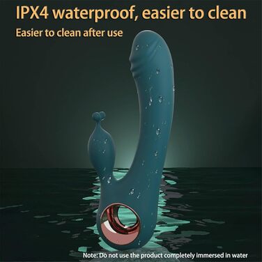 Вібратор Rabbit Realistische Вібратори для жінок: стимуляція клітора та G-точки, 10 режимів, тихий, темно-зелений