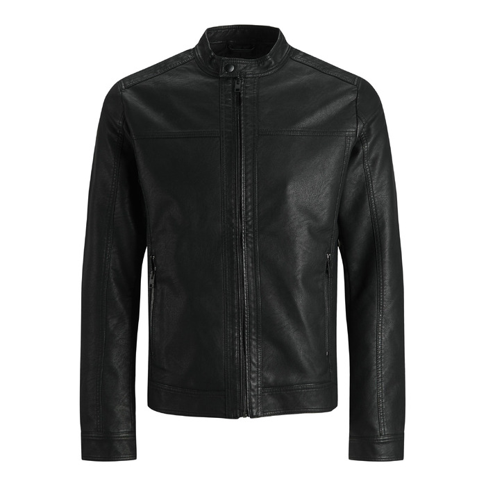 Чоловіча куртка з екошкіри Jack & Jones, чорна, розмір XL