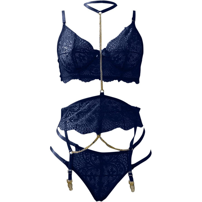 Сексуальний комплект нижньої білизни WILLBEST: мереживний бюстгальтер та труси з ефектним верхом з екошкіри. Комплект нижньої білизни для жінок XXL.