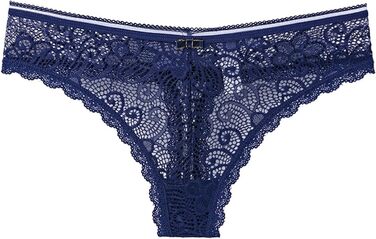 Сексуальні жіночі труси-сліпи з мереживом, 3 шт./набір, низька талія, безшовні, G-стрінг, для сну, еластичні, синій (L)