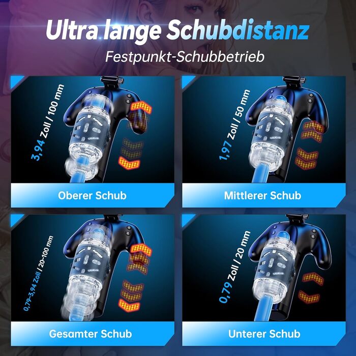 Електричний мастурбатор для чоловіків з тримачем для телефону та двосторонніми кнопками, 5 режимів, 1-10 см хід, мастурбатор для чоловіків