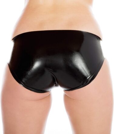 Латексний сліп з кроком Rubberfashion - панчохи з латексу з отвором, чорний, 0.4 мм (для жінок та чоловіків)