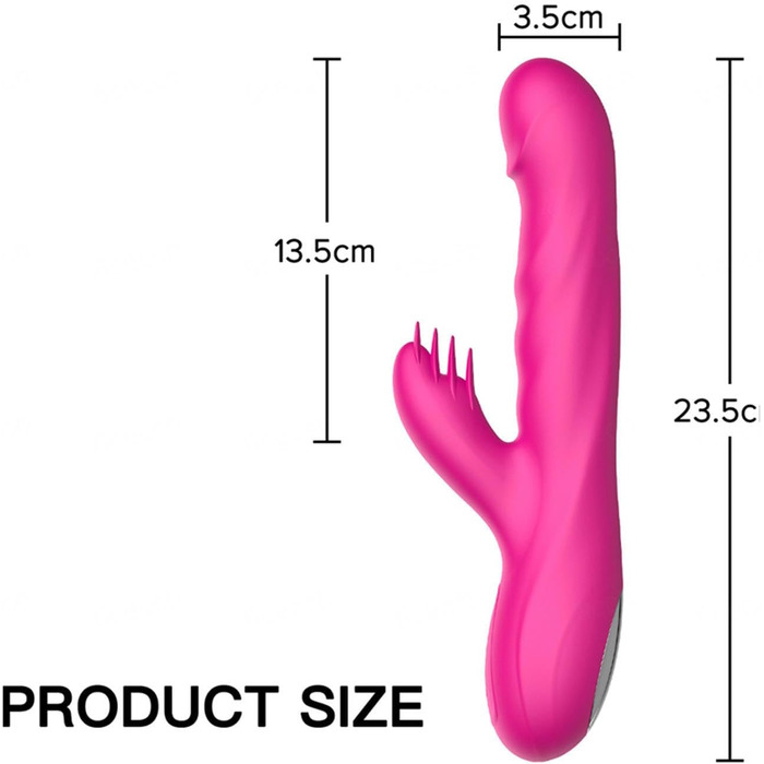 Силіконовий вібратор-дилда для жінок з 3 телескопічними функціями, 10 режимів вібрації, ротаційні функції, червоний колір